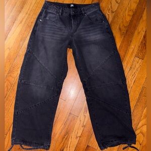 Madden NYC Black Utility Cargo Jeans Size 6